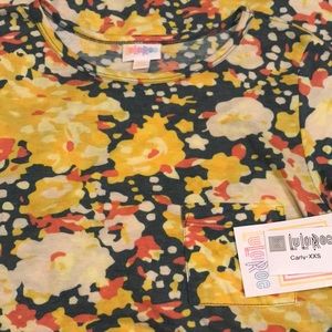 LulaRoe printed floral yellow Carly